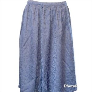 Final Sale Forever 21 Contemporary Floral Damask Embroidered Midi A-Line Skirt